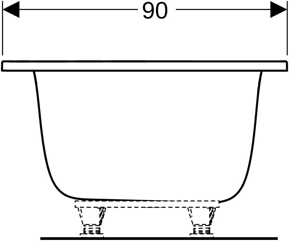 Geberit Tawa Duo Badewanne 170x75 cm weiß, rechteckig, schmaler Rand, 2-Sitzer