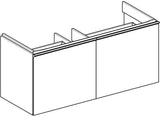 Geberit Acanto Waschtischunterschrank 119 cm, 2 Schubladen + 2 Innenschubladen, Weiß Hochglanz