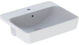 Geberit VariForm Halbeinbauwaschtisch 55x45 cm mit Hahnloch und Überlauf in Weiß