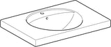 Geberit Preciosa Waschtisch 80x55 cm mit Ablagefläche, Hahnlochbank und KeraTect in Weiß