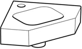 Geberit iCon Eckhandwaschbecken 46x33 cm weiß, Hahnloch mittig, ohne Überlauf