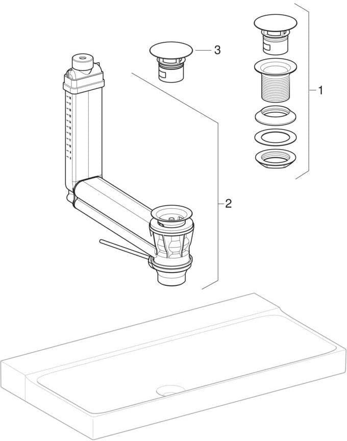 Geberit Xeno2 Waschtisch 90x48 cm mit Ablagefläche rechts, ohne Hahnloch, KeraTect weiß