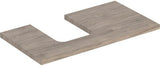 GEBERIT ONE Waschtischplatte 90 cm mit Ausschnitt links, weiß hochglänzend, für Aufsatzwaschtisch Schalenform