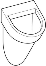 GEBERIT Flow Urinal weiß KeraTect – wandhängend, 1 Liter Spülvolumen, Zulauf hinten