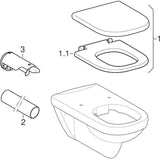 GEBERIT Renova Comfort Wand-WC eckig, spülrandlos Rimfree, 70 cm Ausladung, weiß