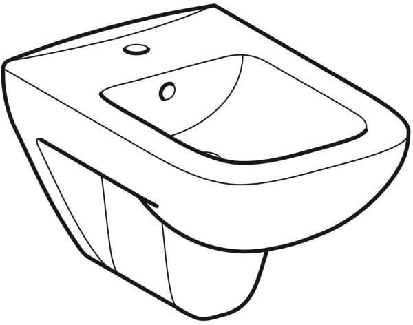 Geberit Renova Plan Wandbidet mit Überlauf in Weiß – KeraTect Oberfläche