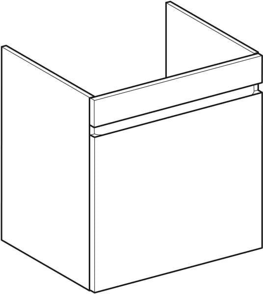 Geberit Renova Plan Unterschrank für Möbelwaschtisch, 1 Schublade, Nussbaum hickory hell, 53,8 cm