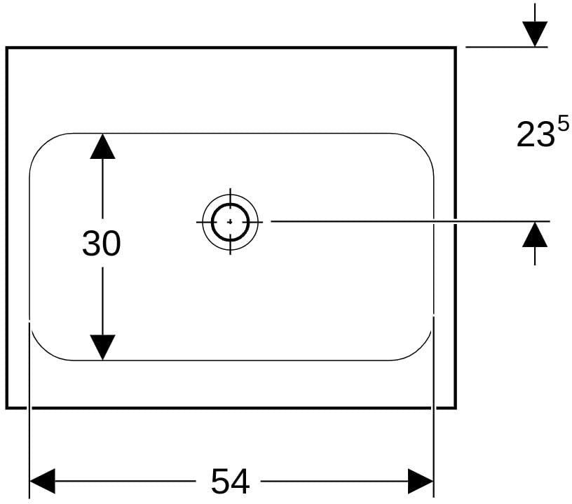 Geberit iCon Light Aufsatzwaschtisch 60x48 cm mit Hahnloch und Überlauf in Weiß