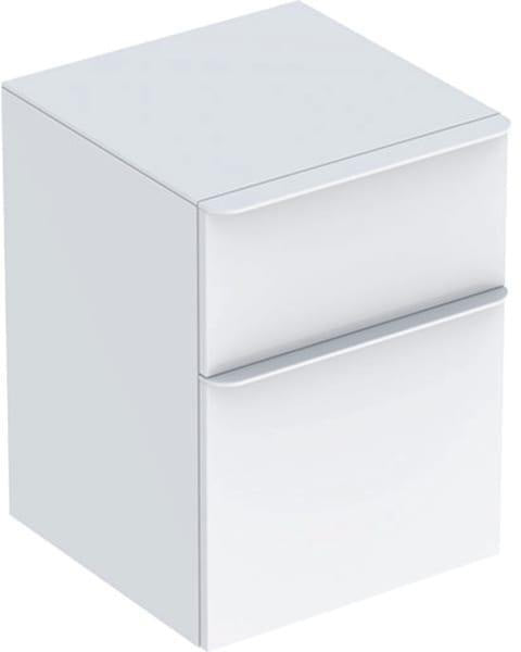 Geberit Smyle Seitenschrank 45x60x47 cm, weiß hochglänzend, 2 Schubladen, wandhängend