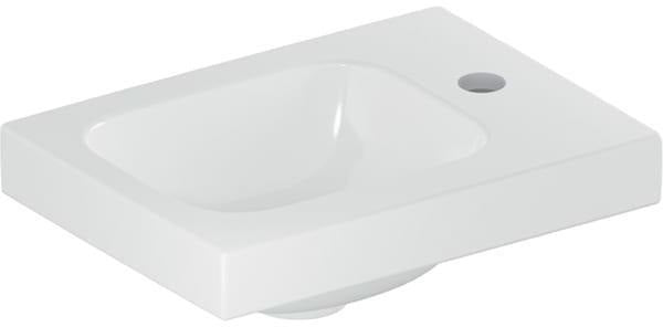 Geberit iCon Light Handwaschbecken 38x28 cm mit Hahnloch rechts, ohne Überlauf, weiß
