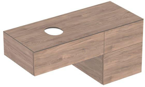 Geberit VariForm Waschtischunterbau 120 cm, 3 Schubladen, lava matt – Wandhängend