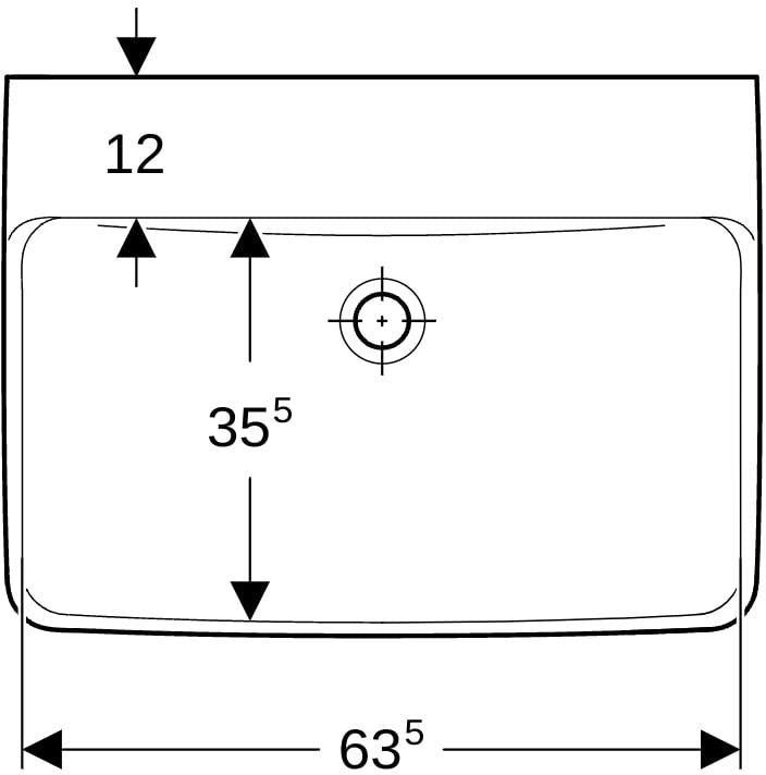 GEBERIT Renova Plan Waschtisch 55x44cm ohne Hahnloch & Überlauf, weiß – Unterbaufähig