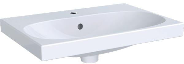Geberit Acanto Waschtisch 60x42 cm mit Hahnloch und Überlauf in Weiß