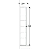 Geberit Hochschrank MYDAY 400x1500x275 mm Lack taupe hochglanz mit Dämpfung