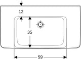 Geberit Renova Plan Waschtisch 90x48 cm mit Ablagefläche, Hahnloch mittig, weiß