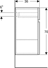 Geberit Renova Plan Seitenschrank 39x70x36 cm Nussbaum hickory hell – 1 Tür, 1 Schublade, Soft-Close
