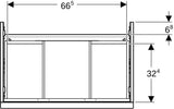 Geberit iCon Waschtischunterschrank 74 cm, 2 Schubladen, weiß hochglanz – wandhängend, mit Selbsteinzug
