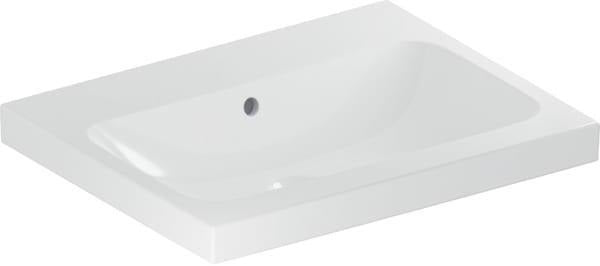 Geberit iCon Light Waschtisch 60x48cm ohne Hahnloch, mit Überlauf, weiß – Wandmontage