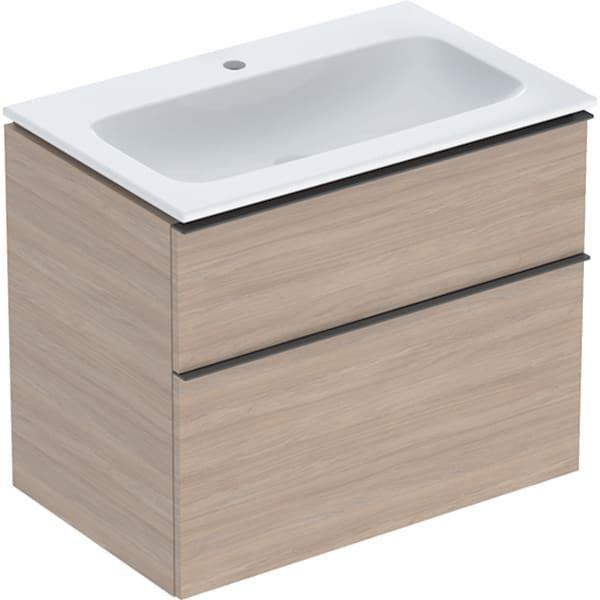 Geberit iCon Waschtischset 75 cm mit Unterschrank, 2 Schubladen, weiß hochglanz, KeraTect