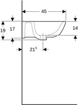 Geberit Renova Waschtisch 60x48 cm mit Hahnloch mittig, ohne Überlauf, weiß, KeraTect