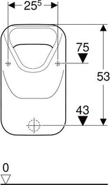 Geberit Urinal ALIVIO weiß – Wand-Urinal mit Spülrand, Zulauf oben, Ablauf hinten oder unten