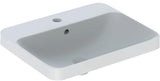Geberit VariForm Einbauwaschtisch 55x45cm rechteckig mit Hahnlochbank, Überlauf und KeraTect