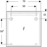 Geberit Option Basic Lichtspiegel eckig 50x70cm mit LED-Beleuchtung oben, Aluminium eloxiert