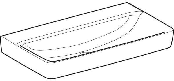 GEBERIT Renova Plan Waschtisch 55x44cm ohne Hahnloch & Überlauf, weiß – Unterbaufähig