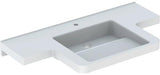 Geberit Renova Comfort Waschtisch 102x55 cm mit Ablagefläche, Hahnloch mittig, ohne Überlauf, weiß