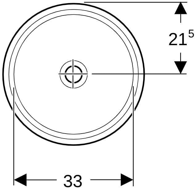 Geberit VariForm Unterbauwaschtisch rund 40,5 cm weiß KeraTect ohne Hahnloch