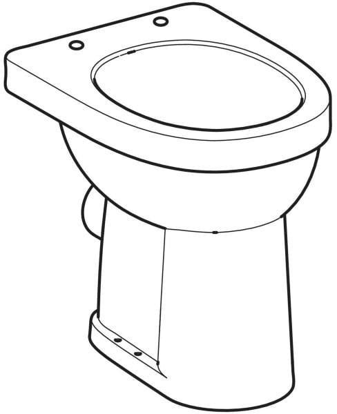 Geberit Renova Comfort Stand-WC Flachspüler erhöht barrierefrei Abgang horizontal weiß