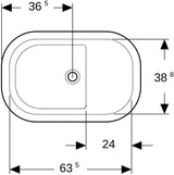 GEBERIT Bambini Sitzbadewanne 71,5x46,5x39,5 cm, weiß, ohne Überlauf