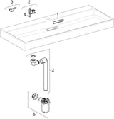 Geberit ONE Waschtisch 90x48 cm CleanDrain, Ablage rechts, ohne Hahnloch, KeraTect weiß
