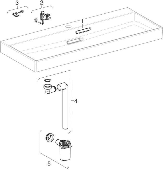 Geberit ONE Möbelwaschtisch 90x48 cm CleanDrain mit KeraTect, Ablage rechts, ohne Überlauf