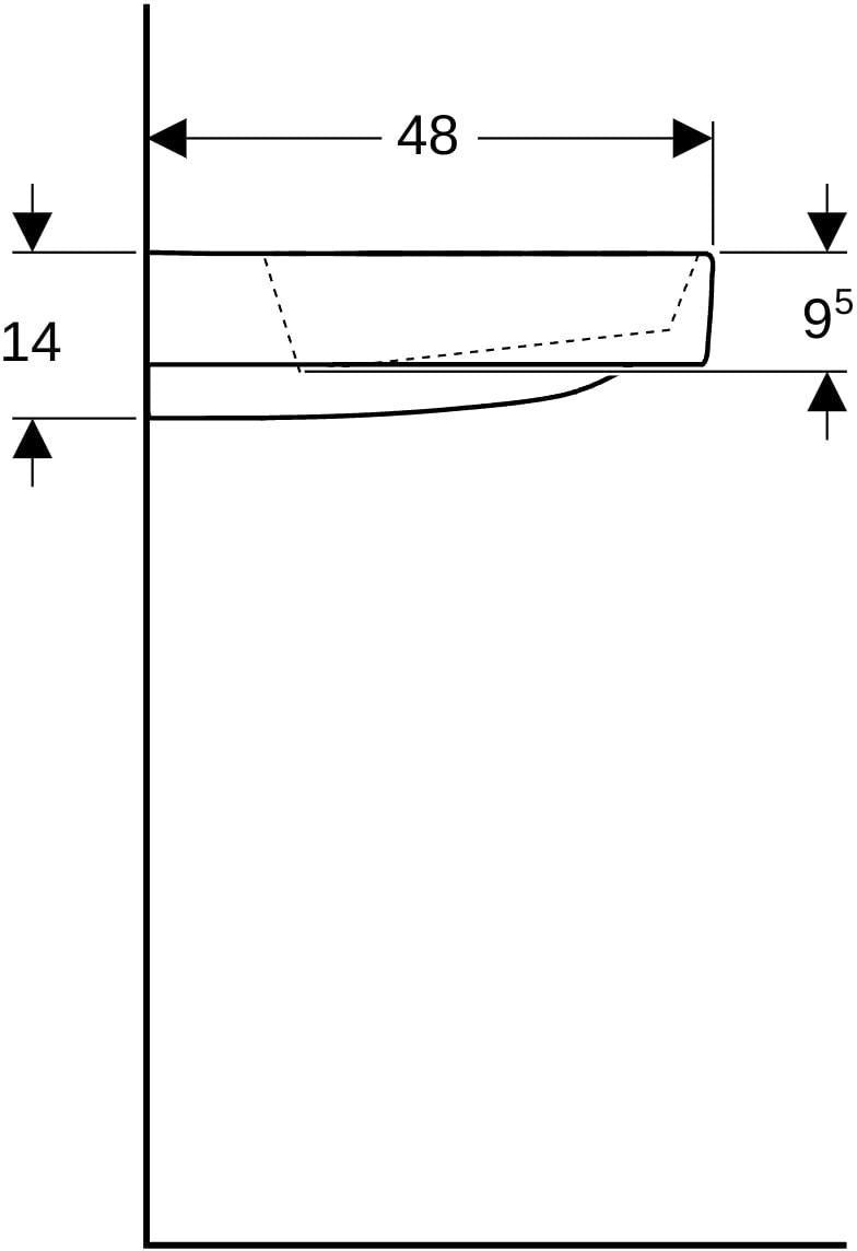 Geberit ONE Waschtisch 90x48 cm CleanDrain, Ablage rechts, mit Hahnloch links, weiß KeraTect