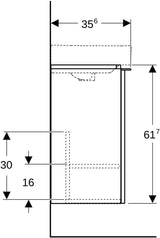 GEBERIT Smyle Unterschrank für Handwaschbecken, 44,2 cm, sandgrau hochglanz, mit 1 Tür rechts