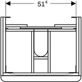 Geberit Smyle Unterschrank für Waschtisch eckig mit 2 Schubladen 118,4 cm sandgrau