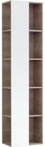 Geberit Citterio Regal mit Spiegel 40x160x25 cm, Eiche beige – 10 offene Fächer