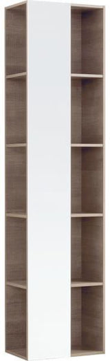 Geberit Citterio Regal mit Spiegel 40x160x25 cm, Eiche beige – 10 offene Fächer