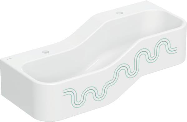 GEBERIT Bambini Spiel- und Waschlandschaft 90 cm – 2 Waschplätze, 2 Hahnlöcher, weiß