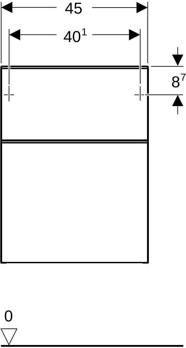 Geberit Smyle Seitenschrank 45x60x47 cm, weiß hochglänzend, 2 Schubladen, wandhängend