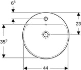 Geberit VariForm Einbauwaschtisch rund 48 cm mit Hahnlochbank und KeraTect Weiß