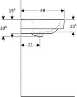 GEBERIT Renova Plan Waschtisch 55x44cm ohne Hahnloch & Überlauf, weiß – Unterbaufähig
