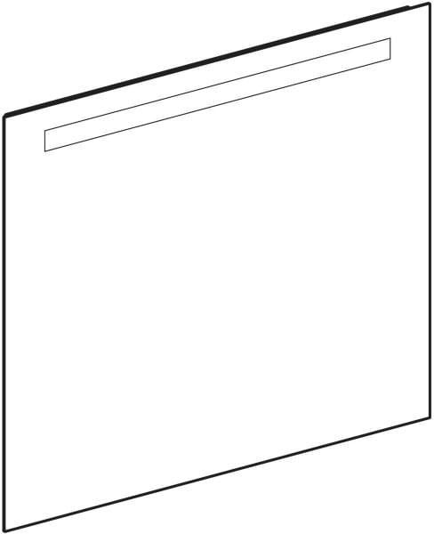 Geberit Option Basic Lichtspiegel eckig 50x70cm mit LED-Beleuchtung oben, Aluminium eloxiert