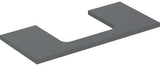 Geberit ONE Waschtischplatte 75x3x47 cm weiß hochglänzend mit mittigem Ausschnitt für Aufsatzwaschtisch