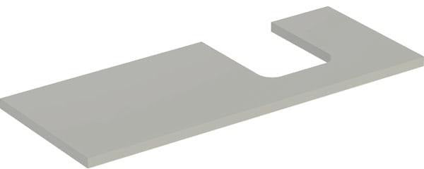 Geberit ONE Waschtischplatte weiß hochglänzend 90 cm Ausschnitt rechts für Aufsatzwaschtisch Schalenform