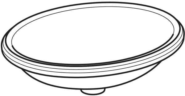 Geberit VariForm Unterbauwaschtisch oval 56x46cm weiß KeraTect ohne Hahnloch ohne Überlauf