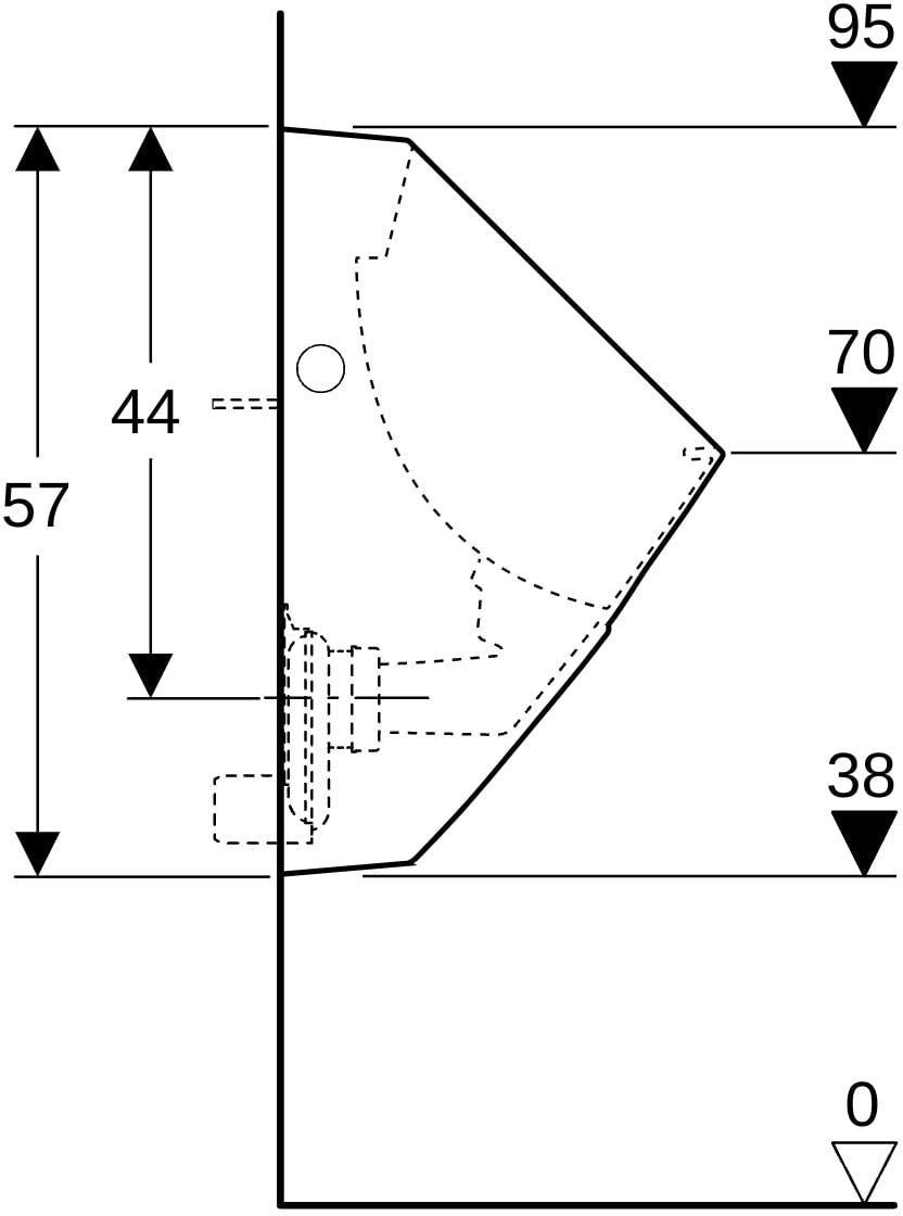 GEBERIT Alivio Urinal wandhängend mit Spülrand, Zulauf hinten, Abgang hinten/unten, weiß