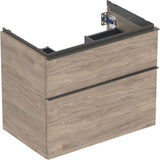 Geberit iCon Waschtischunterschrank 74 cm, 2 Schubladen, weiß hochglanz – wandhängend, mit Selbsteinzug