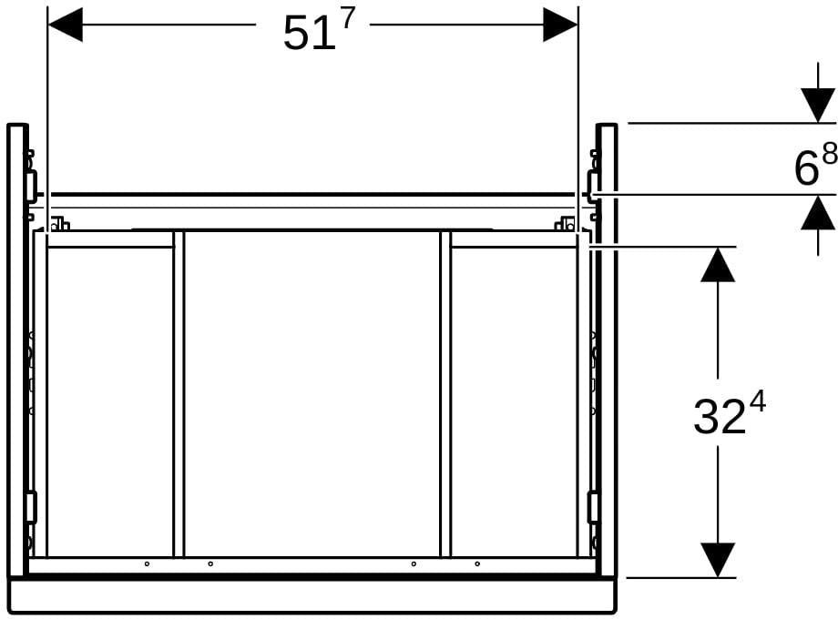 Geberit iCon Waschtischunterschrank 59,2 cm mit 2 Schubladen, weiß hochglanz – wandhängend
